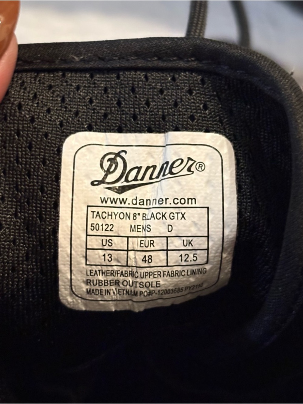 Danner “Tachyon GTX” black polished toe 8” boots (US 13 mens) - Picture 7 of 7